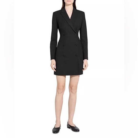 THEORY | Wool Blend Blazer Black Dress Size 00 - Picture 2 of 11